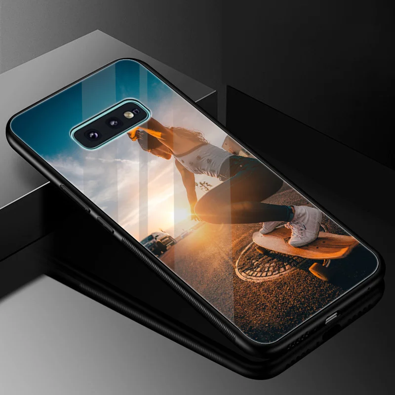 Gerleek стекло ТПУ спортивный скейт доска чехол для Samsung S7 Edge S9 S8 Plus Note 8 9 S10 | Мобильные