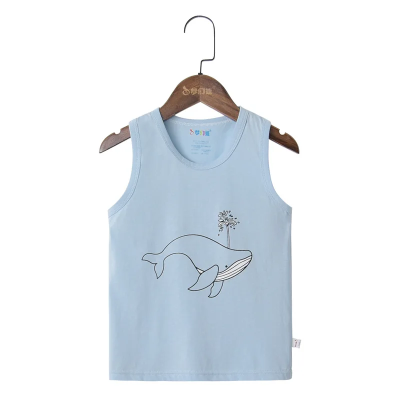 18-B T Shirt for Boys Fruit Watermelon Cotton Baby Girl Boy Animals Duck Fox Sleeveless Tops Tee Summer Children's Clothes 0-6Y - Color: 18-B