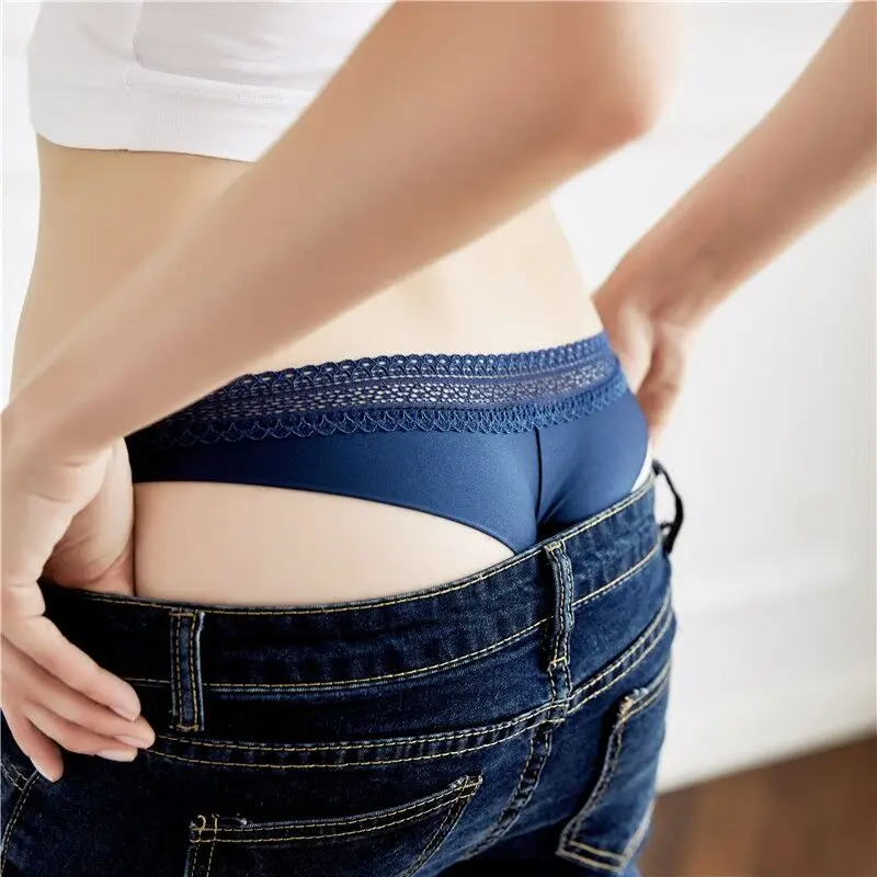 Сексуальные кружевные стринги женские трусики T-back интимное нижнее белье
