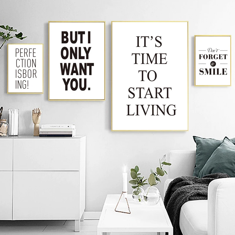 Dream Work Success Life Quotes Black and White Wall Art Picture Living Room Positive Canvas Painting Poster Home Decor | Дом и сад