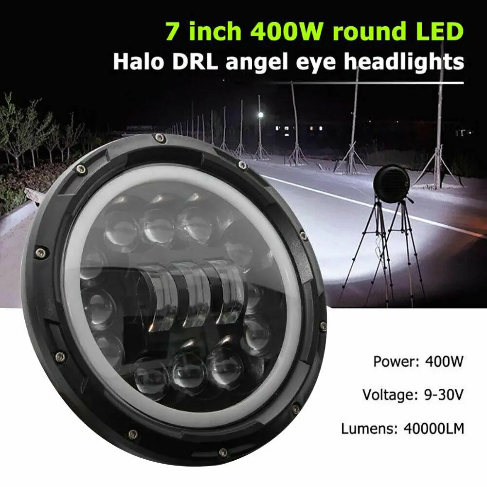 2 шт. 400 Вт 7 &quotсветодиодный проектор фара дальнего и ближнего света DRL Angle Eyes для Jeep