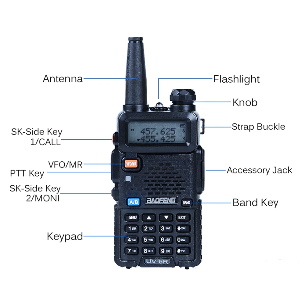 2шт/лот Баофенг UV-5R Рация Walkie Talkie UV 5R УКВ и УКВ 136-174МГц и 400-520МГц 128 Каналов Двухпоточный 5Вт Высокочастотный Трансивер