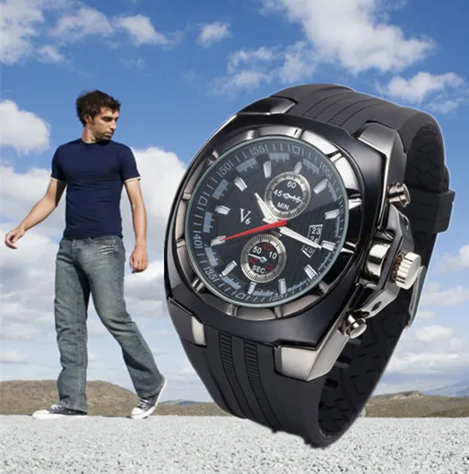 2014 Новые Мужские Спортивные Часы Военный кварцевый Круглый Циферблат Модный
