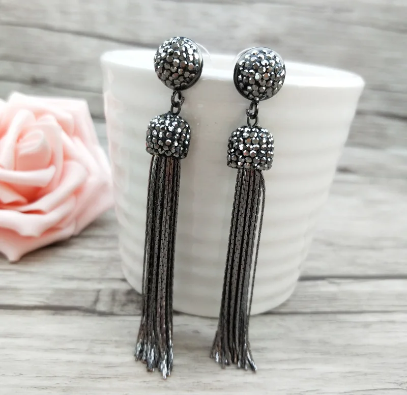 5 пар висячие серьги ручной работы с кисточками закрепкой стразы ювелирные