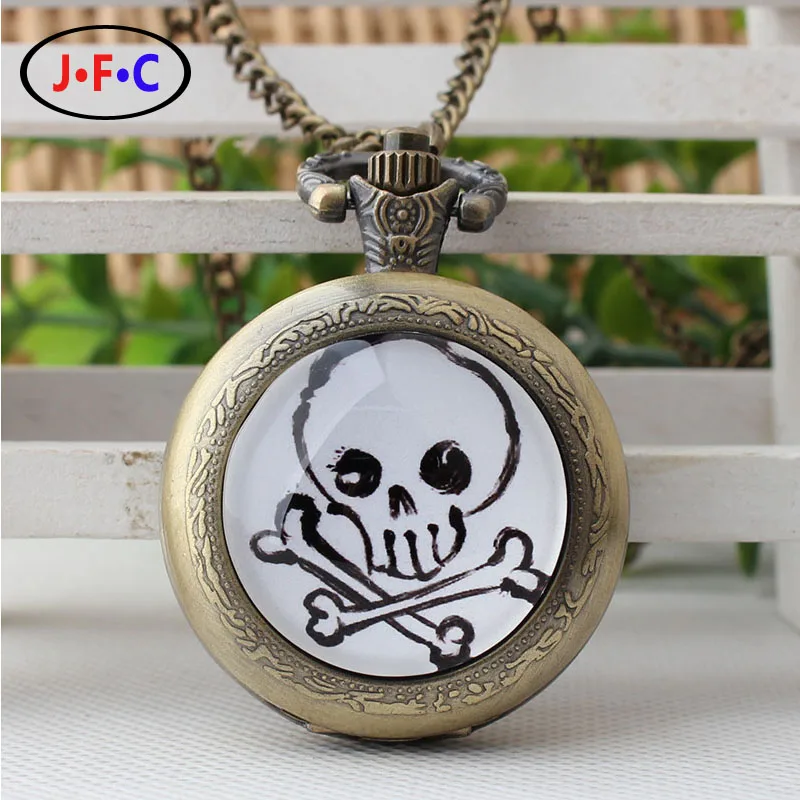 Quartz pocket watch skeleton to do the old clamshell bronze color student personality original gift | Наручные часы