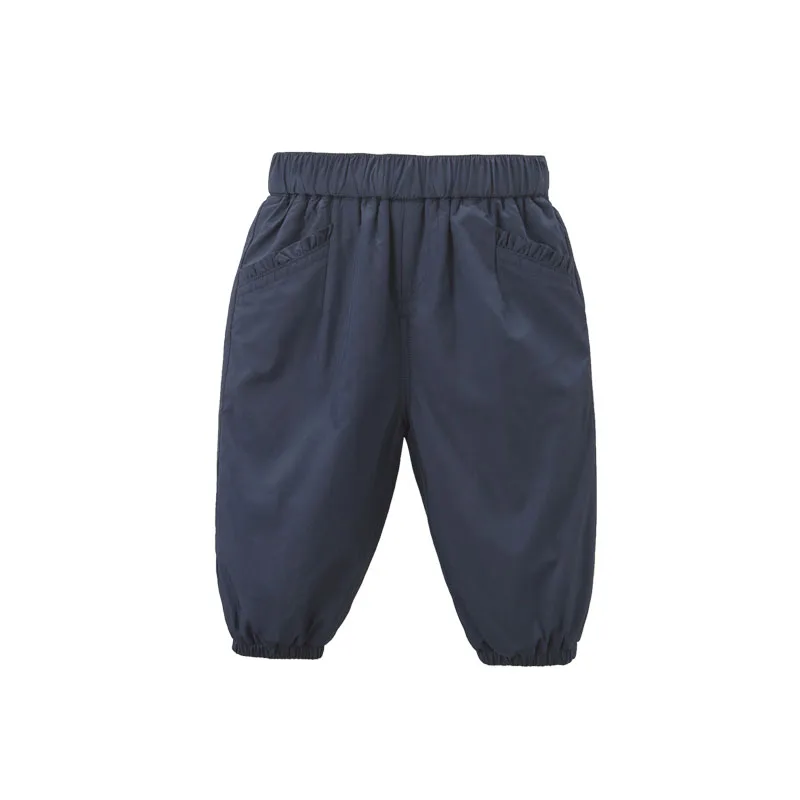 navy DB6182 dave bella/модные однотонные длинные штаны для маленьких мальчиков и девочек на осень детские штаны для малышей - Цвет: navy