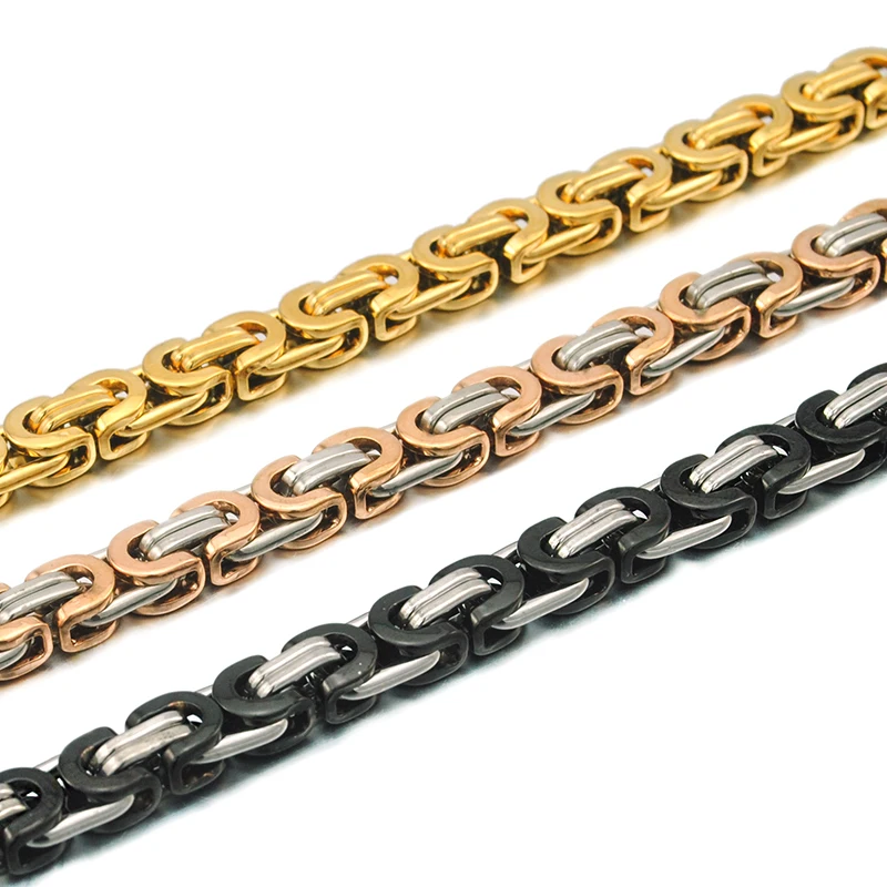Браслет из нержавеющей стали с плоскими звеньями диаметром 6 мм|gift bracelet|bracelet
