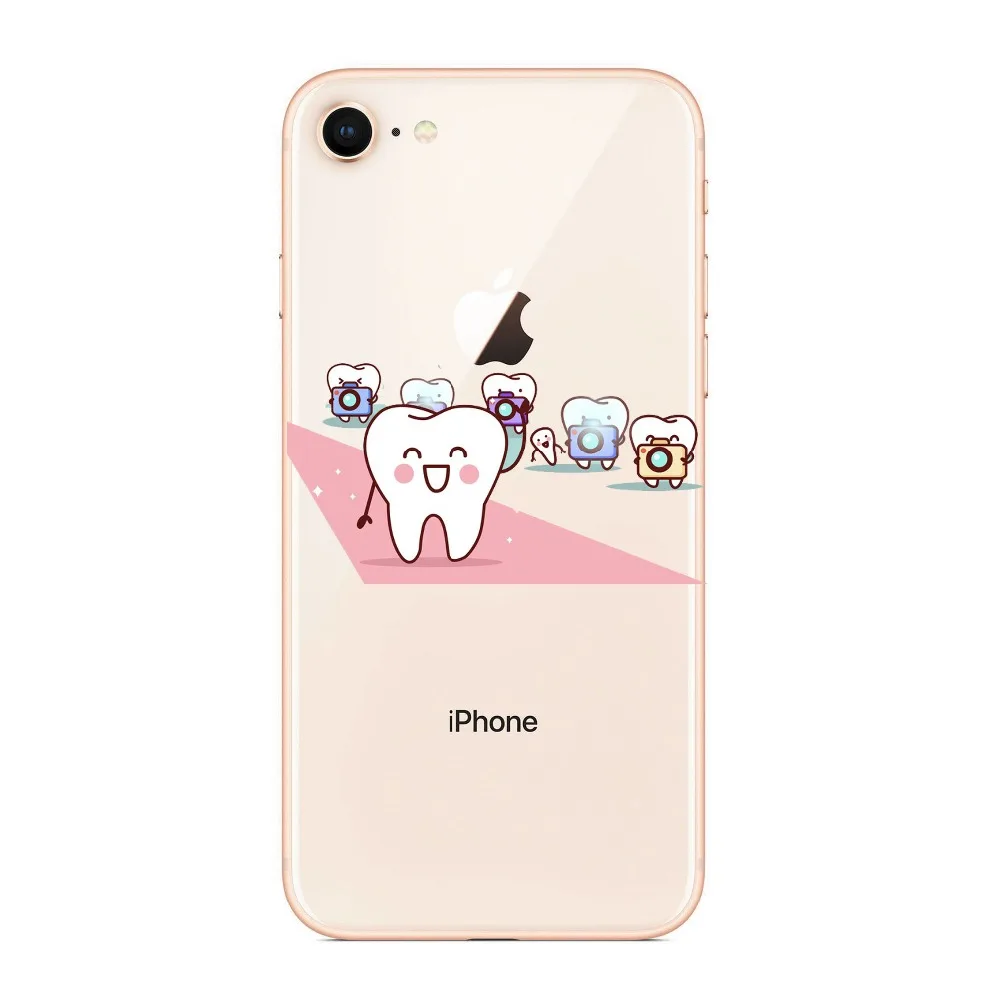 Чехлы для телефонов iPhoneXS Max 7 7Plus 8 8P 6 6s 5 5S SE уникальный дизайн милый зуб мудрости