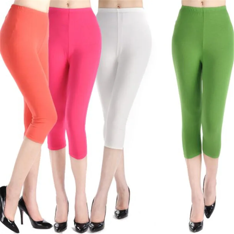 Женские леггинсы с высокой талией CHSDCSI летние капри эффектом пуш-ап модные штаны