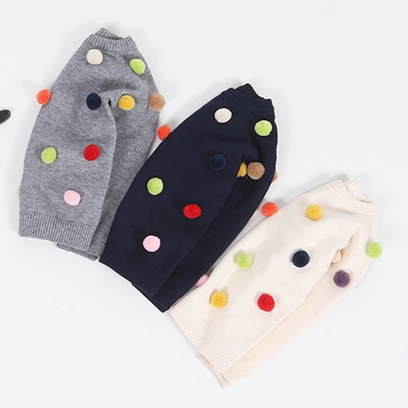 2020 Autumn Knitting Sweater Baby Toddler Girls Boys Fashion Winter Kids Pompom Soft Cashmere Sweaters Girl Clothes | Детская одежда и