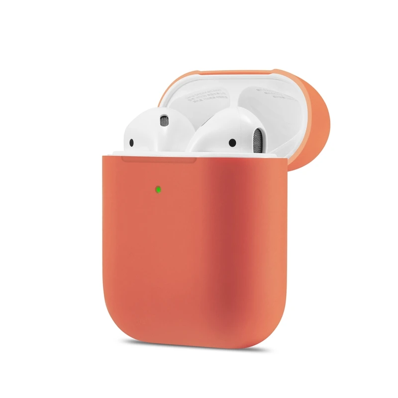 Dark Orange Ультратонкий ТПУ Bluetooth беспроводной защитный чехол для наушников для Airpods 2 разных ярких цветов сумка для наушников Airpods 2 аксессуары - Цвет: Dark Orange