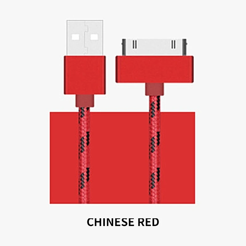 Red 2.4A USB кабель для iPhone 4, 4S, 3g, S, 3g, iPad 1, 2, 3, iPod itouch, 30 pin, быстрая зарядка, зарядное устройство, адаптер, синхронизация данных, код, кабель для телефона - Цвет: Red