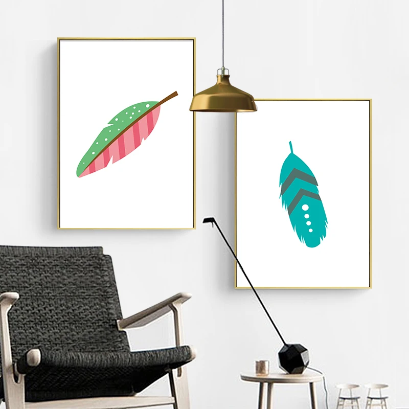 Мультфильм индийский олень лиса перо кактус настенная живопись холст