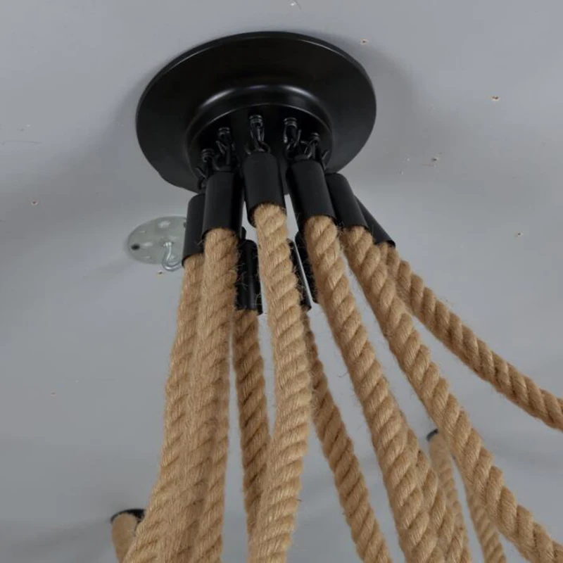 

American retro hemp rope art Pendant Lights clothing store cafe hotel lobby villa decorated Pendant Lights