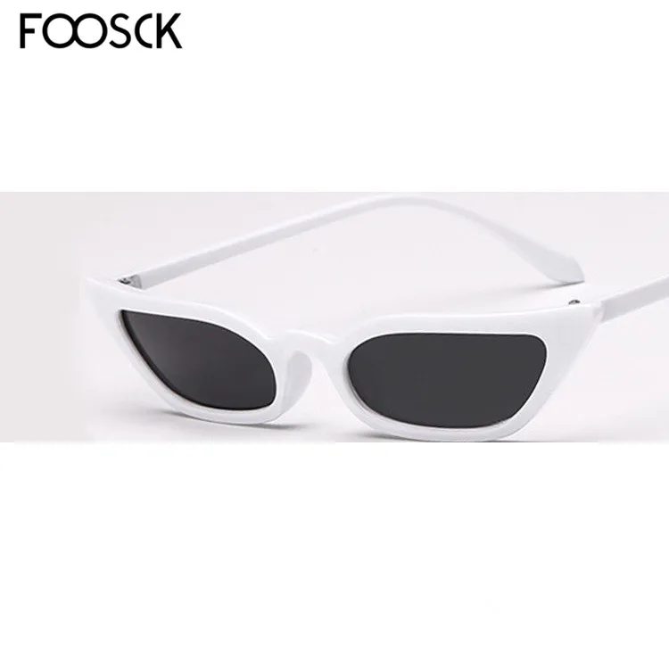 C7WhiteBalck FOOSCK женские роскошные брендовые дизайнерские Винтажные Солнцезащитные очки, женские ретро очки OvalShape Oculos De Sol Feminino - Цвет линз: C7WhiteBalck