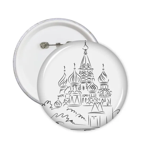 

5pcs Cathedral Arch Illustration Sketch Round Pin Badge Button Decorate Badges Clothing Patche Kid Gift Brooche