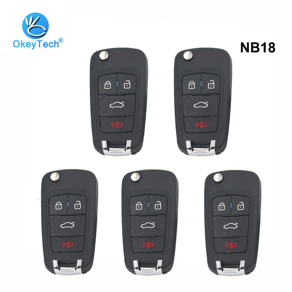 

OkeyTech 5pcs/lot NB18 KD Remote Key Multi-functional 4 Button NB Series for KD900 KD900+ URG200 Key Programmer Keydiy NB18-4
