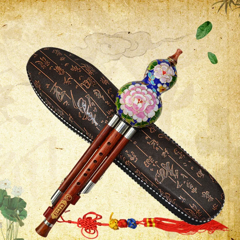 Китайский традиционный инструмент Hulusi Flute C/Bb Key трубка из палисандра с узлом и