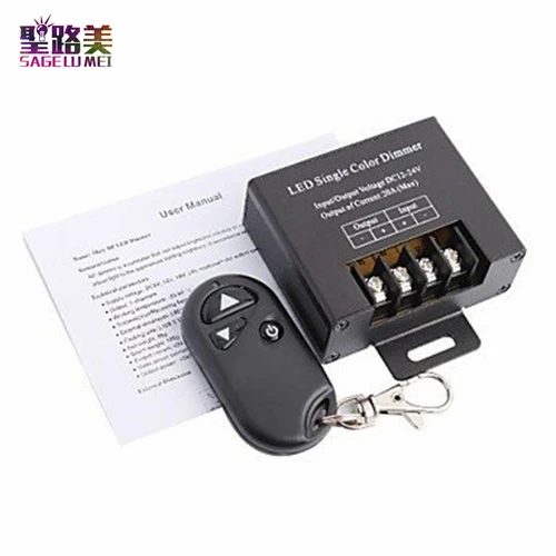 DC12 24V 20A одноканальный светодиодный диммер с 3Key Wirelss RF пульт дистанционного