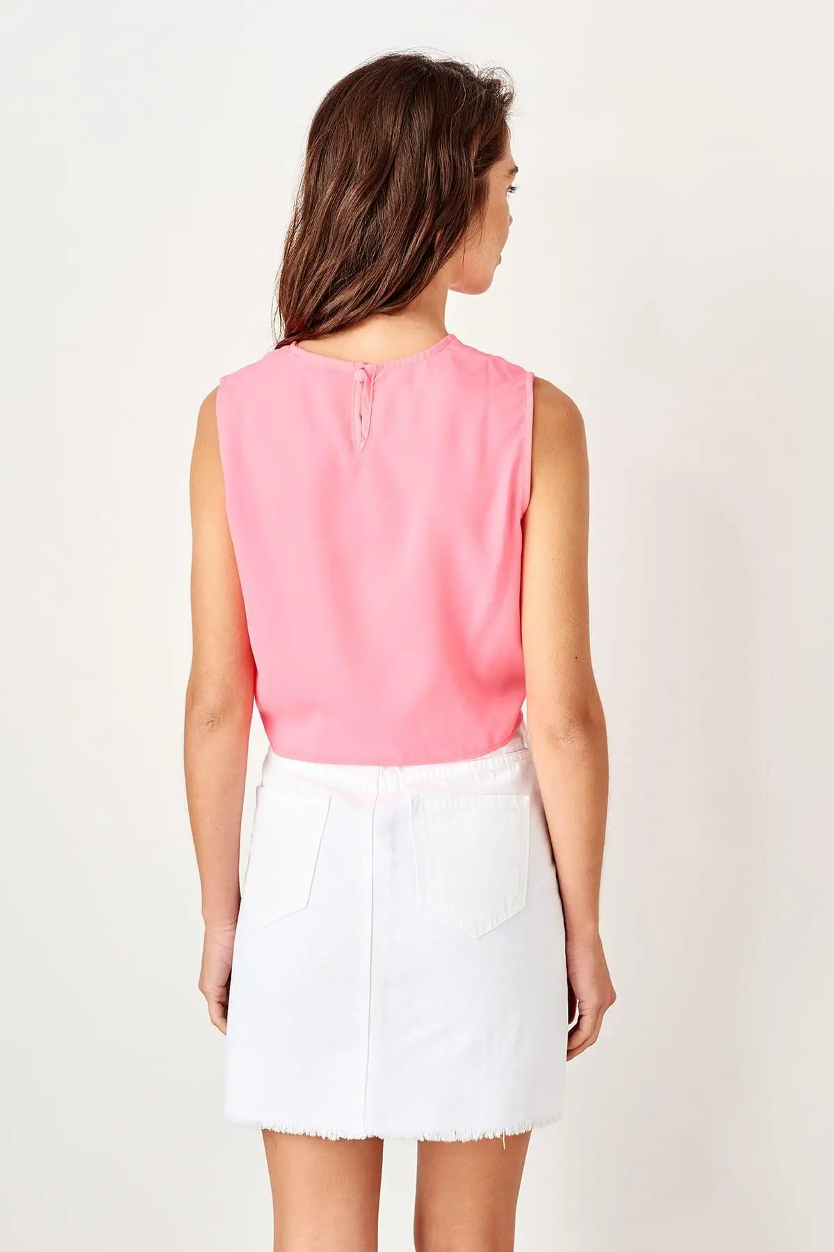 Trendyol розовый шнуровки detayli Bluz TWOSS19ST0194 |