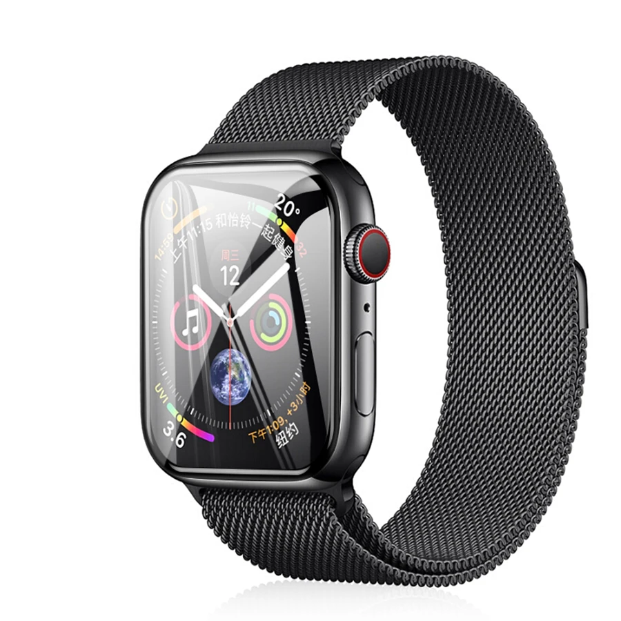 Wukong Закаленное стекло протектор экрана для Iwatch4 полное покрытие адсорбции края предотвратить взрыв высокой четкости Анти отпечатков пальцев