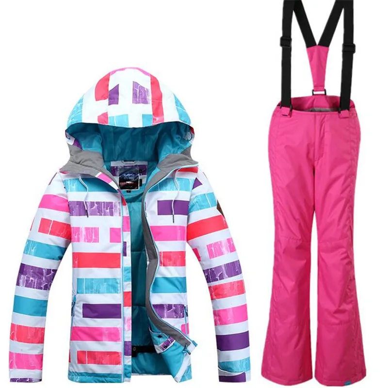 Gsou снег для девочек лыжный Водонепроницаемый ветрозащитная куртка снежной