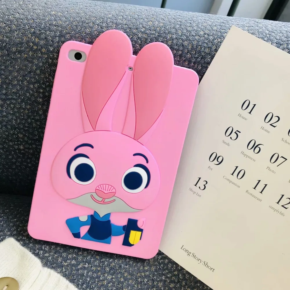 Зеленый Розовый Кролик Силиконовый противоударный чехол для iPad 9,7 Pro 9,7 10,5 Air 2 iPad 2/3/4, 5, 6, мини-платье, на возраст 1, 2, 3, 4, чехол для планшета