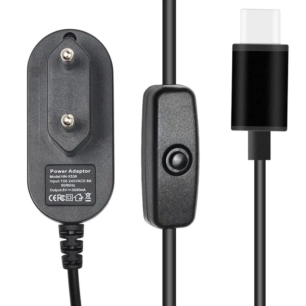 Новинка высококачественные Мощность адаптер для Raspberry Pi 4 поколения 4B 5V 3A Тип C с