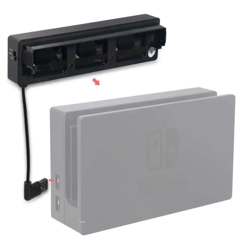 cooling fan for nintendo switch ns stand game console dock cooler with 3 fan usb cooling fan for nintend switch console free global shipping