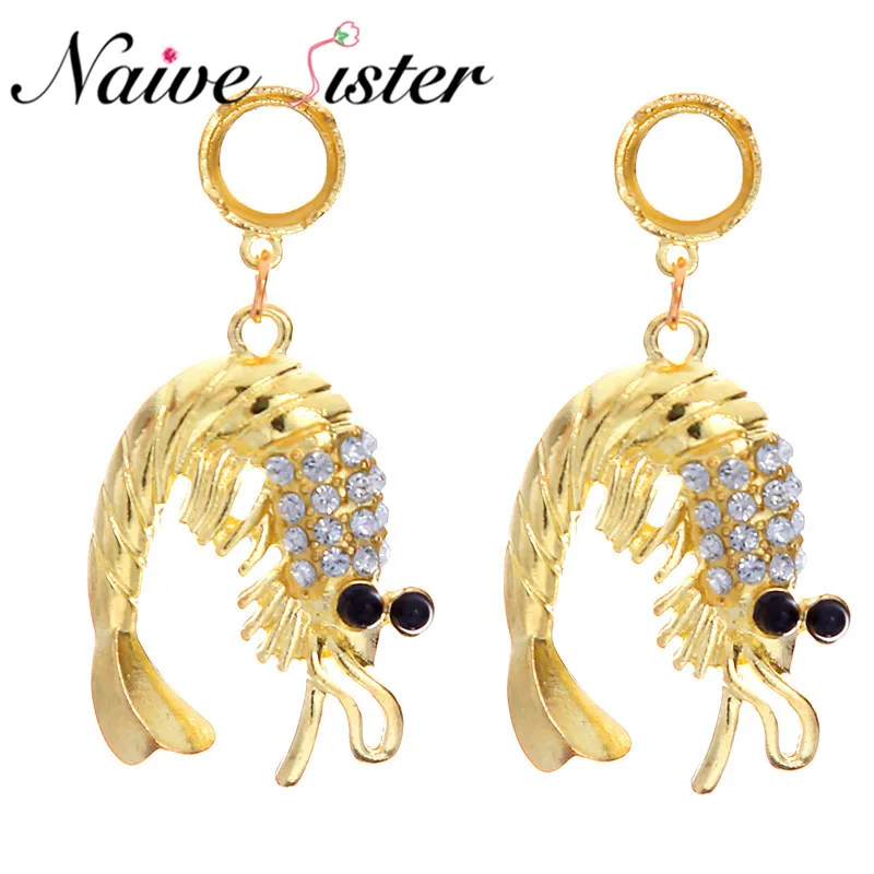 Cute Lobster Shape Drop Earrings For Girl Women Lady Fashion Dangle Earring Personality Long Statement Jewelry Cubic Zirconia | Украшения и