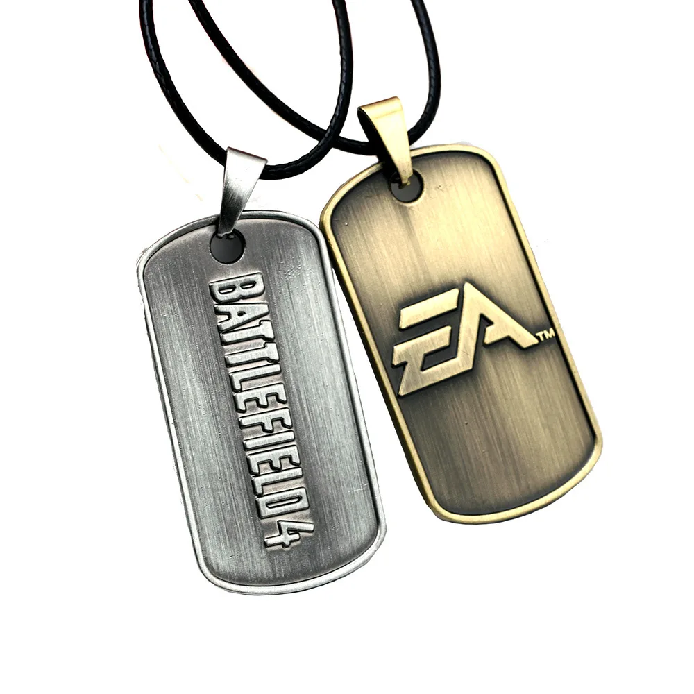 FPS игра BATTLEFIELD 4 кулон с биркой для собак надпись логотип сплав кожа цепь чокер