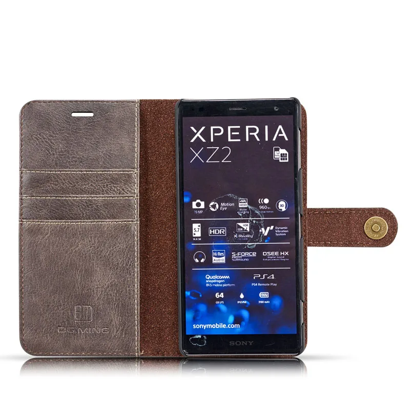 DG. MING Чехол бумажник из натуральной кожи с откидной крышкой для Sony XZ2 Compact 2 в 1