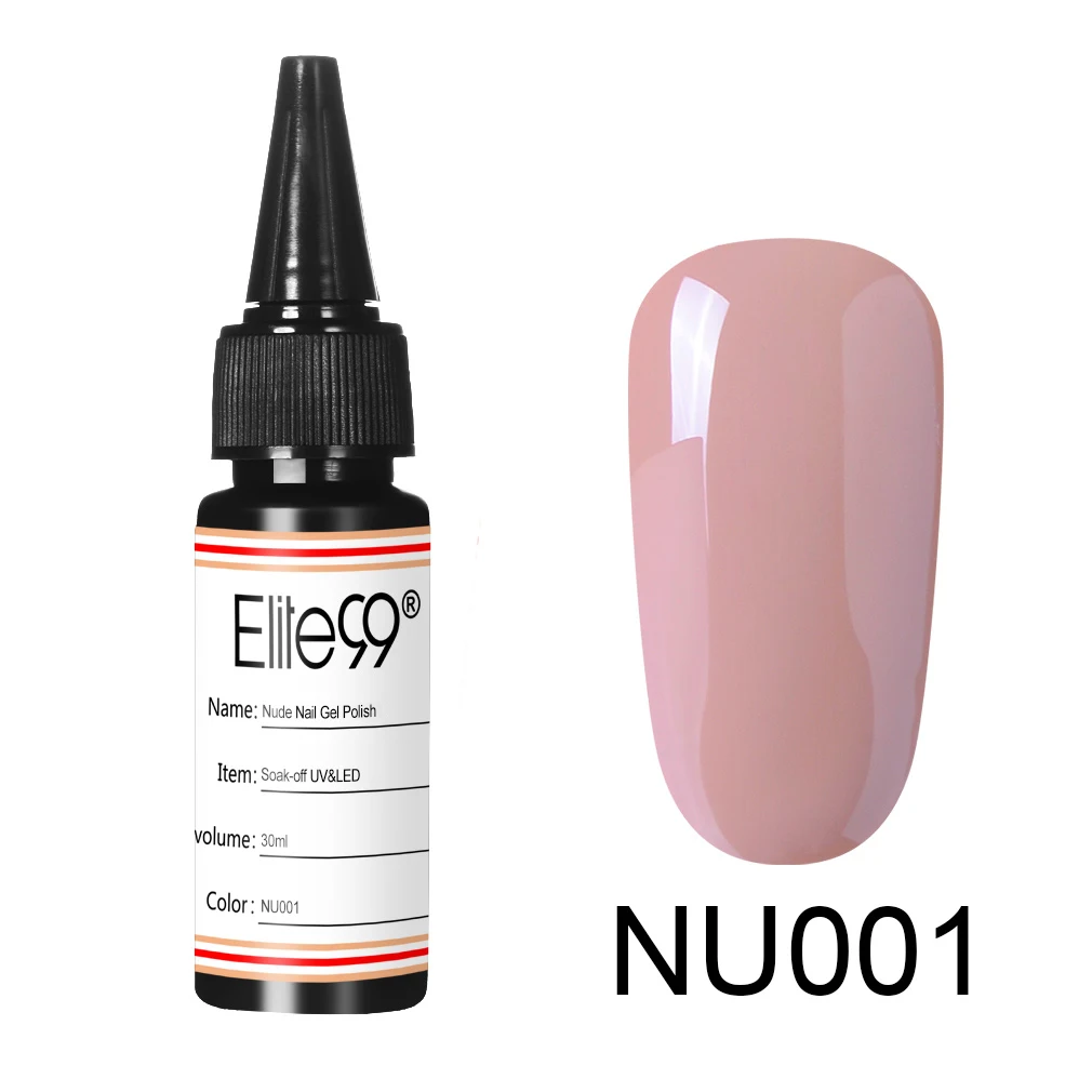Elite99 30ml Nude Color Gel Nail Polish For Art Design Soak Off Semi-permanent Varnish Need UV LED Lamp | Красота и здоровье
