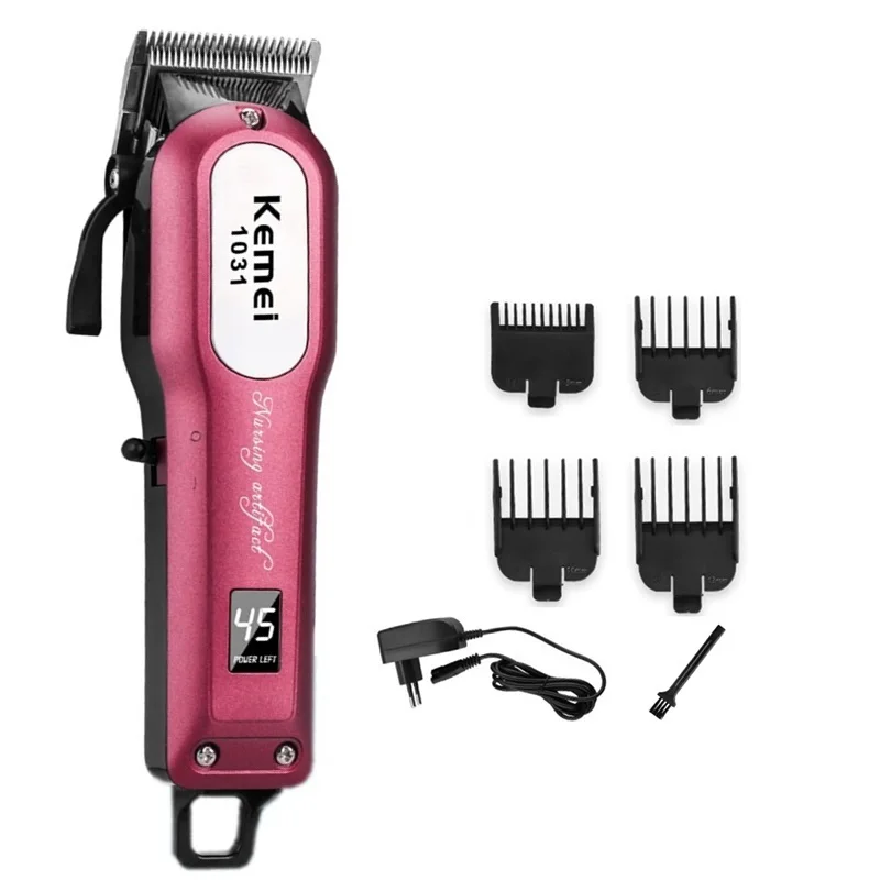 4pcs comb 110-240 В профессиональная машинка для стрижки волос перезаряжаемая машинка для стрижки волос для мужчин электрическая машинка для стрижки волос парикмахерский инструмент - Цвет: 4pcs comb