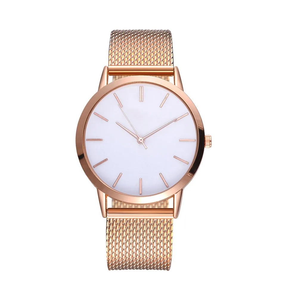 Роскошные женские часы Montre Femme простые стальные розовое золото элегантный