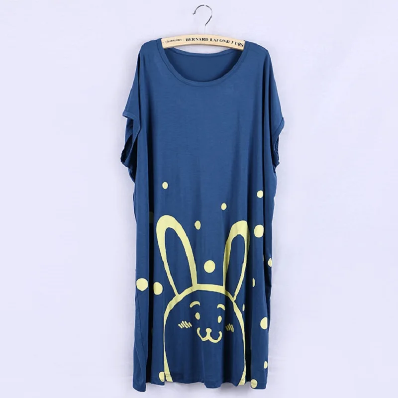 Ночная рубашка женская одежда для сна 5XL простая мультяшная ночная летняя крутая