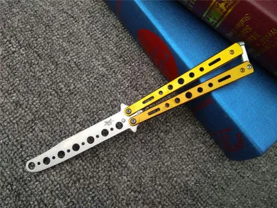 Yellow Knife ZQXYSJ бабочка в нож складной практика расческа балисонг тренажер из нержавеющей стали не заточенный тренировочный инструмент флейл Открытый Кемпинг - Цвет: Yellow Knife
