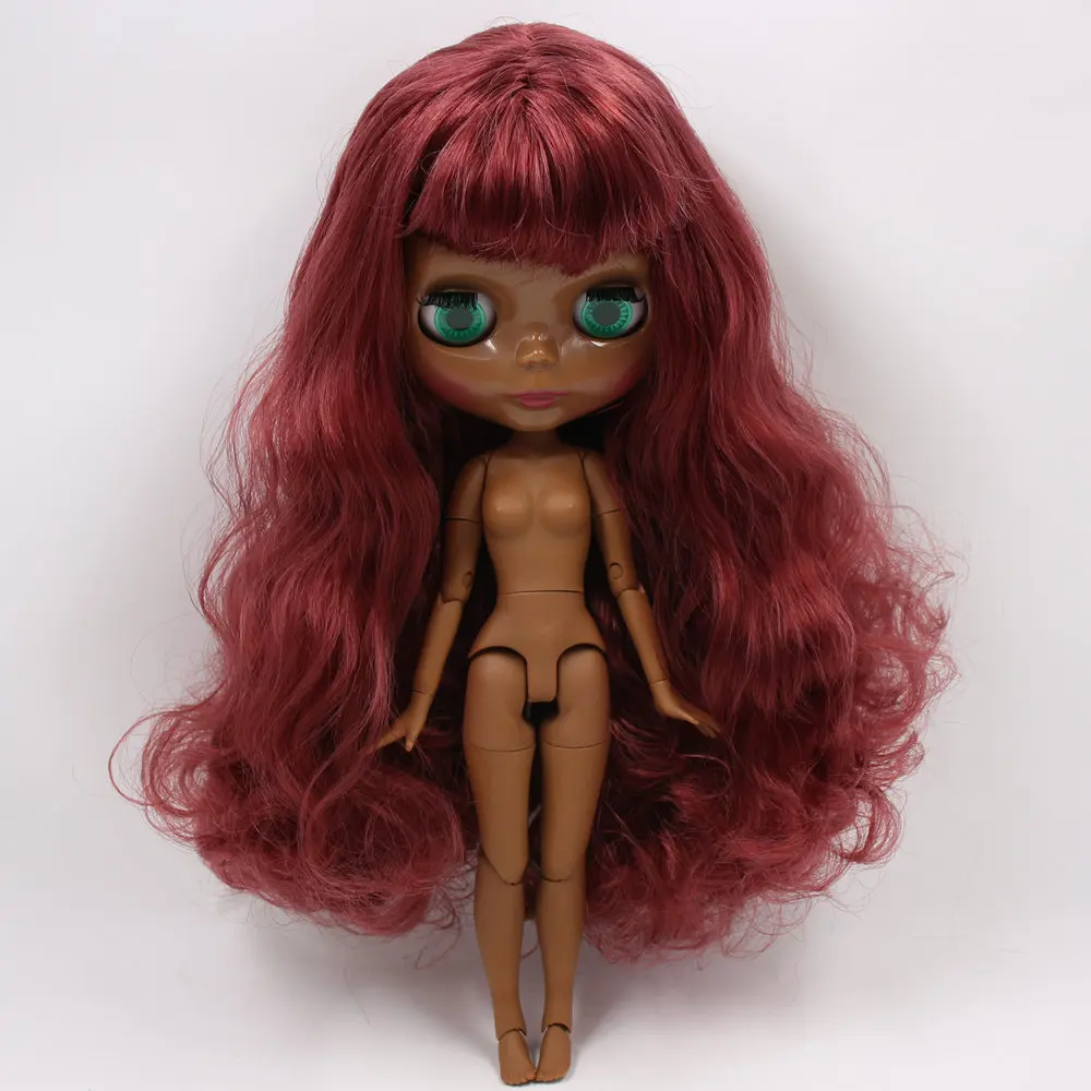 

ICY DBS Blyth doll No.BL12532 Burgundy hair JOINT body Super Black skin 1/6 BJD Neo 30cm