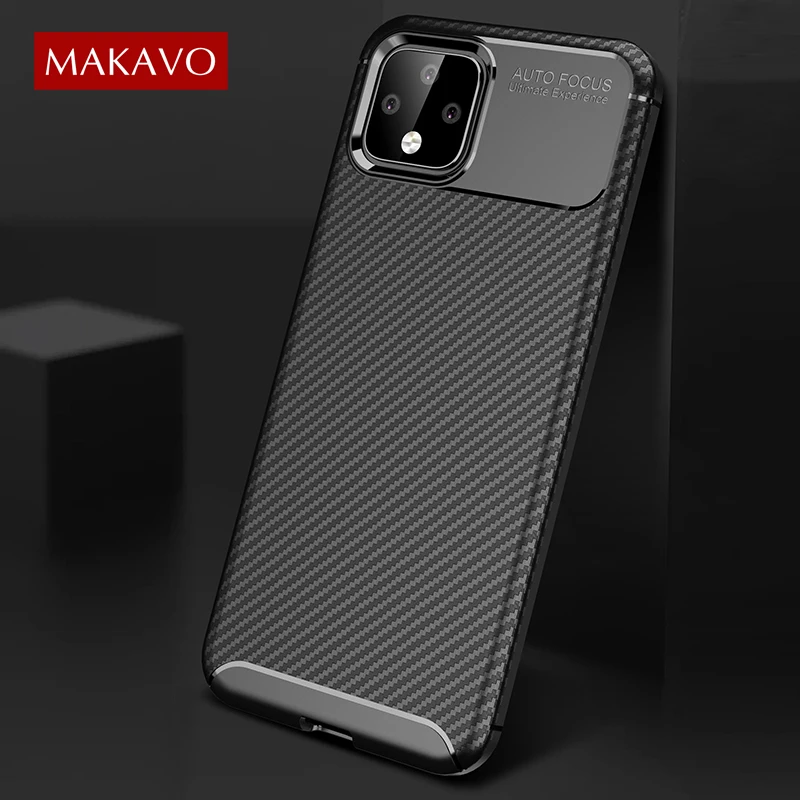 Для Google Pixel 4 XL Чехол Мягкий силиконовый чехол из углеродного волокна ТПУ