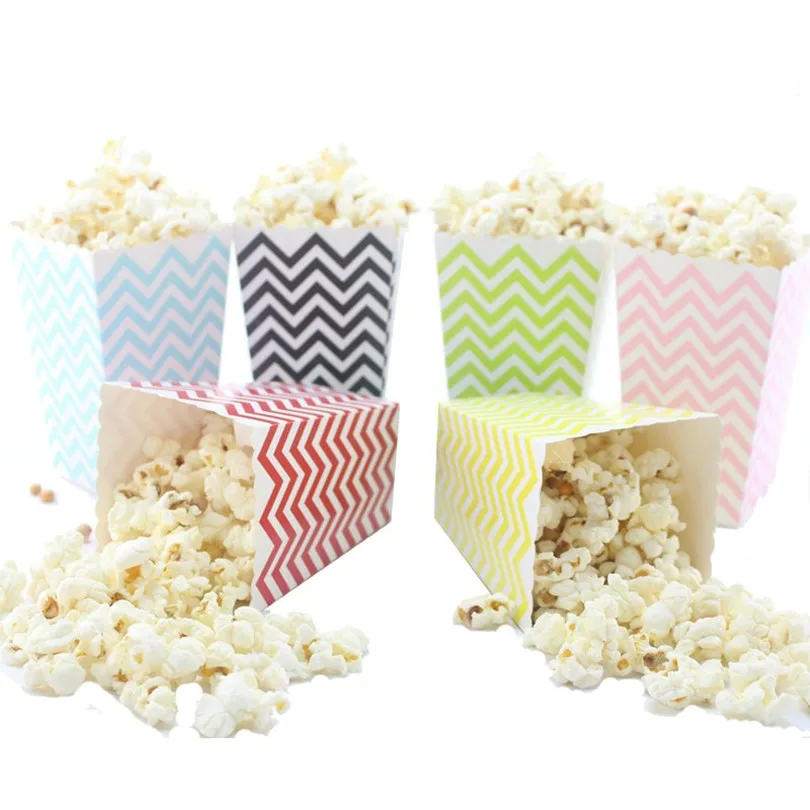 60 шт./лот товары для дня рождения детей попкорн коробка подарочная шеврон