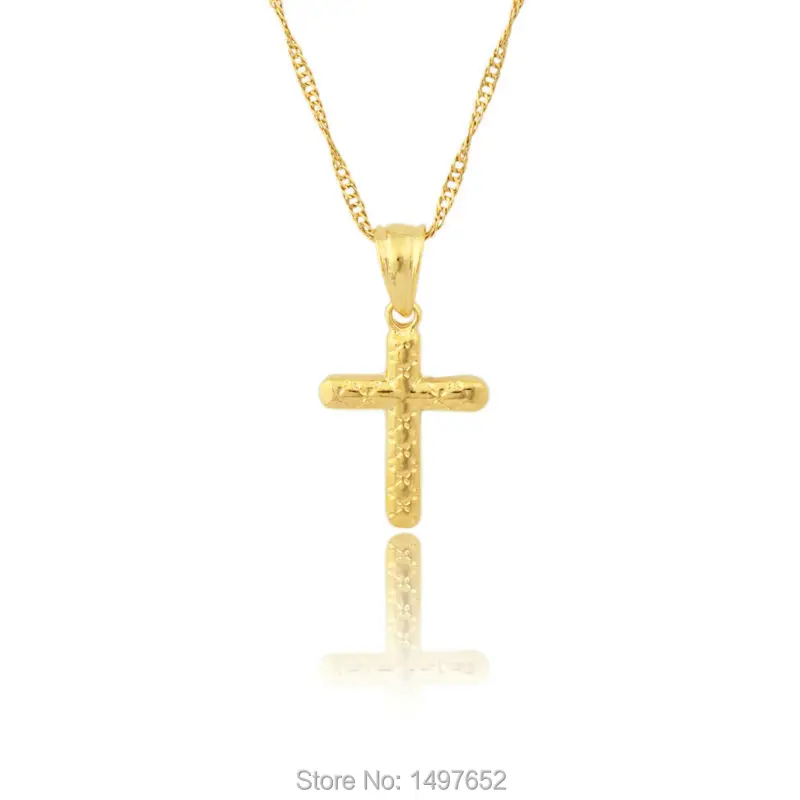 Ожерелье с подвеской крестом для женщин и мужчин Ювелирное Украшение под золото
