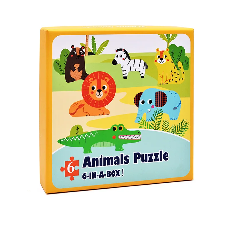 Forest animals Детская игра-головоломка Liuhe большой кусок головоломки раннего образования когнитивные карточки Развивающие игрушки для детей - Цвет: Forest animals