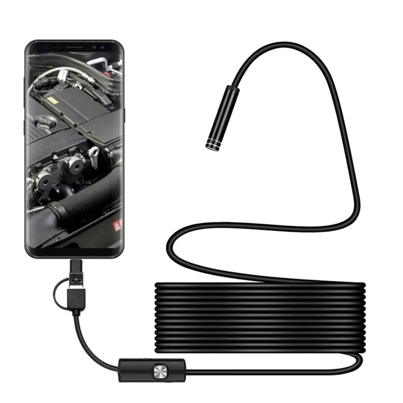 1200P Новое поступление 3в1 30fps Android USB Type-C микро эндоскоп осмотр 8 мм камера LED