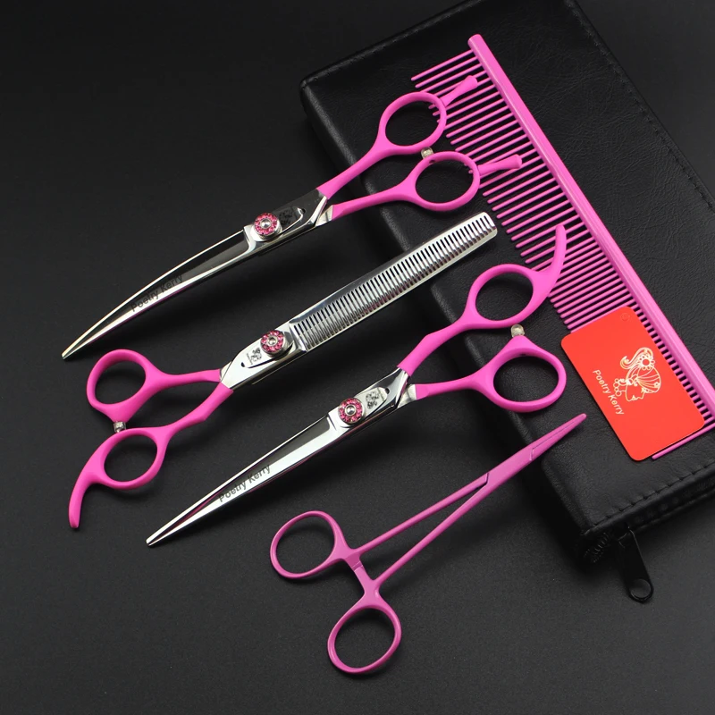 7-дюймовые бриллиантовые ножницы для собак прямые вырезания зубов ухода за