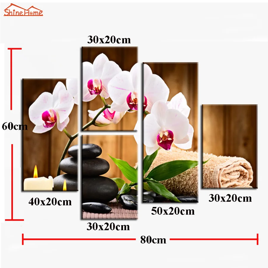 ShineHome 5 Штук картина холст На стену модульные Живописи Йога Spa Салон Ногтей Массаж