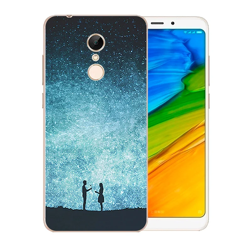 5.7 inch For Xiaomi Redmi 5 Phone Case Soft Silicone TPU for Back Cover Night Sky Pattern xaomi matte Shell |