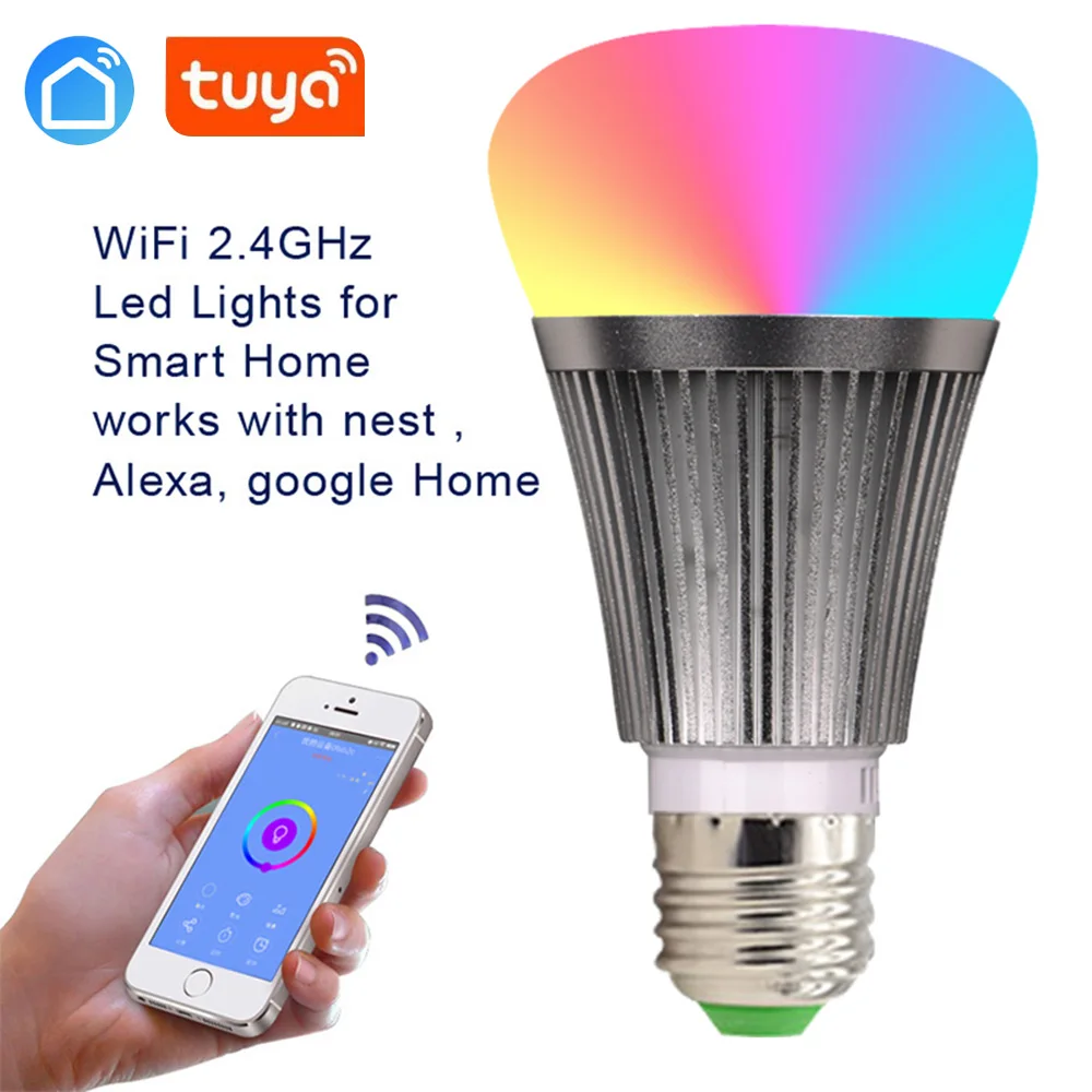 

tuya app Hot Led WiFi Smart Light Bulb RGBW LED Lamp switch Dimmable Compatible with Alexa & Google Home Assistant