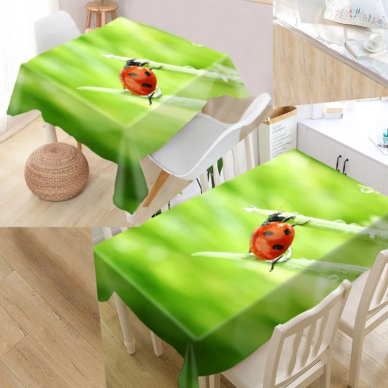tablecloth Новое поступление, скатерть с Божьими коровками на заказ, водонепроницаемая, ткань Оксфорд, прямоугольная, скатерть для дома, вечерние, скатерть - Цвет: tablecloth