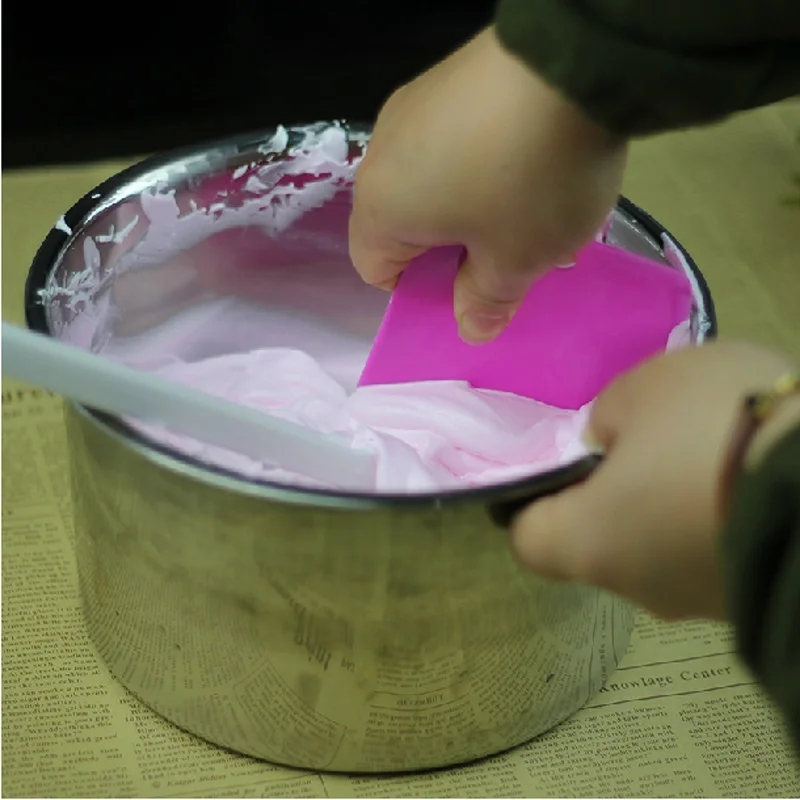 Hifuar 3 шт./компл. красочный пластиковый шпатель неровные края зубов DIY крем скребок