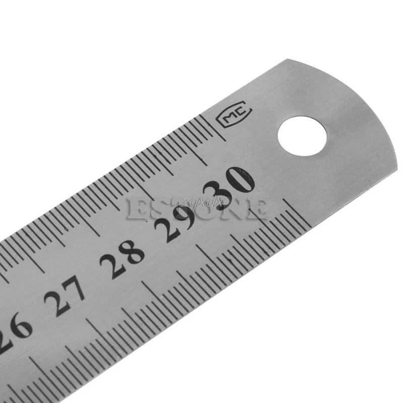 

30CM 12"Steel Stainless Pocket Pouch Metric Metal Ruler Measurement Double Sided Whosale&Dropship